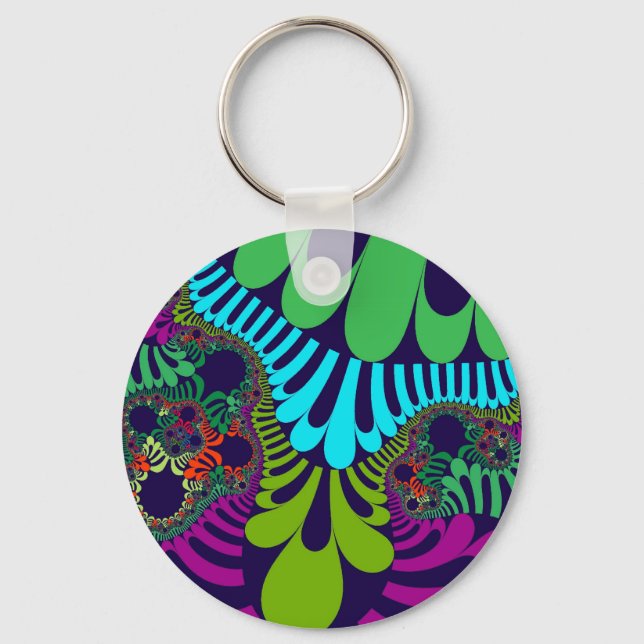 Modet Navy Blue Rainbow Nyckelring (Framsida)