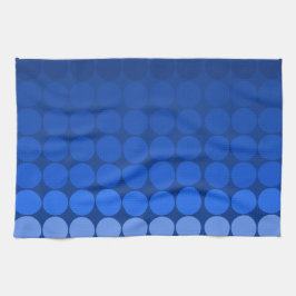 Modet öppnar cirklar i blått kökshandduk