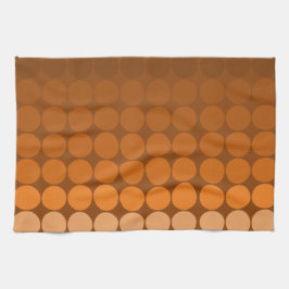 Modet öppnar cirklar i orange till kökshandduk