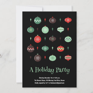 Modet Ornament 60:e jul Party Inbjudningar