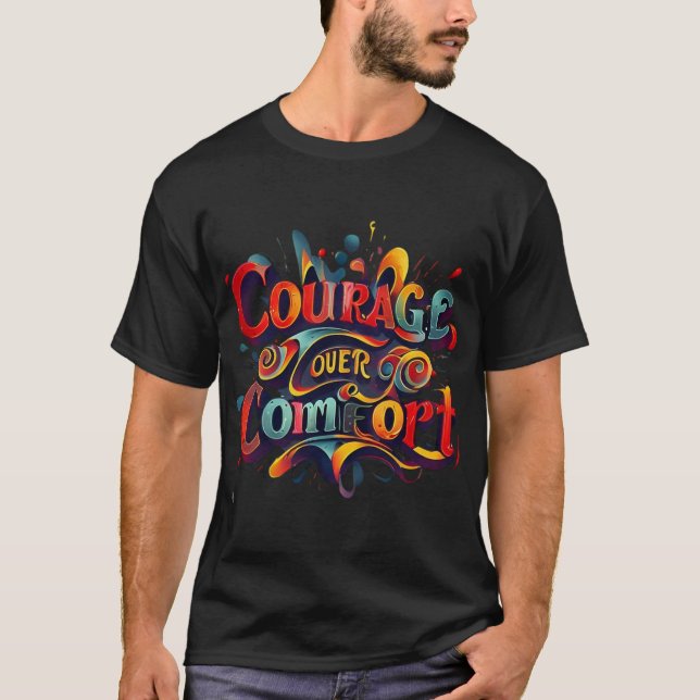 Modet över komfort - typografi Art T-Shirt (Framsida)