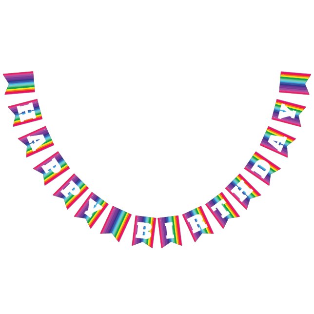 Modet Regnbåge färgämne 1:a födelsedagen Party Vimplar (Alla)