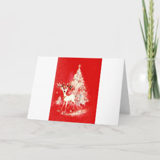 Modet Reindeer för den vackra Vintagen i mitten av Kort