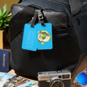 Modet Retro Flower Blue - Vit Grönt Vår Blommar Bagagebricka