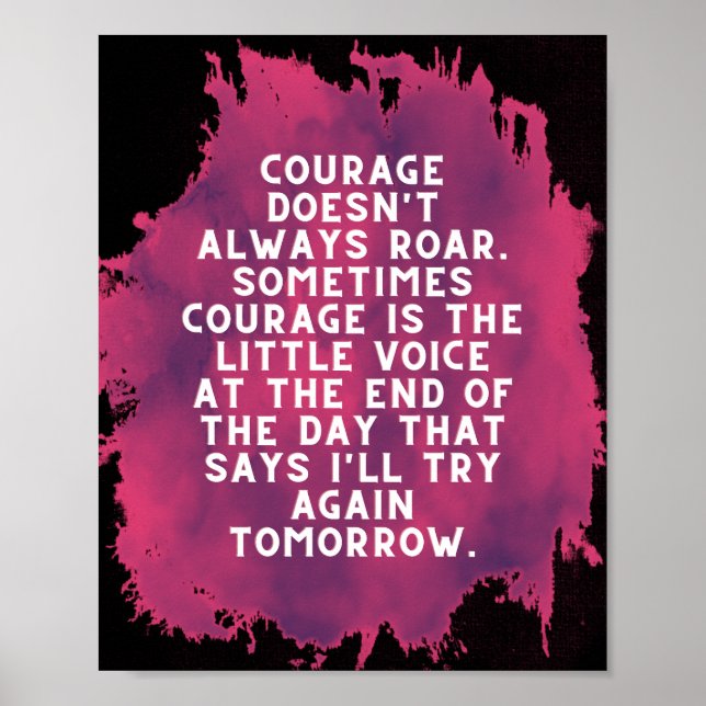 Modet roar inte alltid svart och fuschia poster (Framsidan)