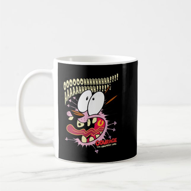 Modet till den fega Hund Scaredy-Hund Kaffemugg (Vänster)