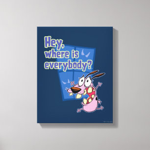 Modet till den fega Hund   Var är alla? Canvastryck