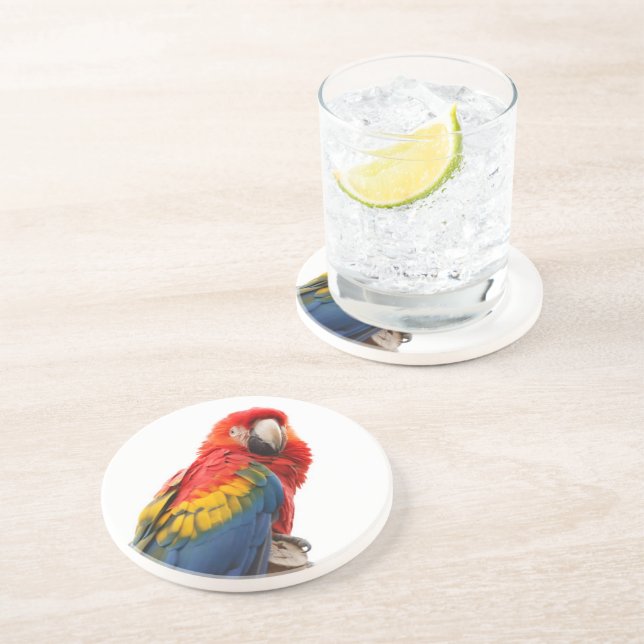 Modet Tropiskt färglöst Macaw Chic Classy- Underlägg Sandsten (Sidan)