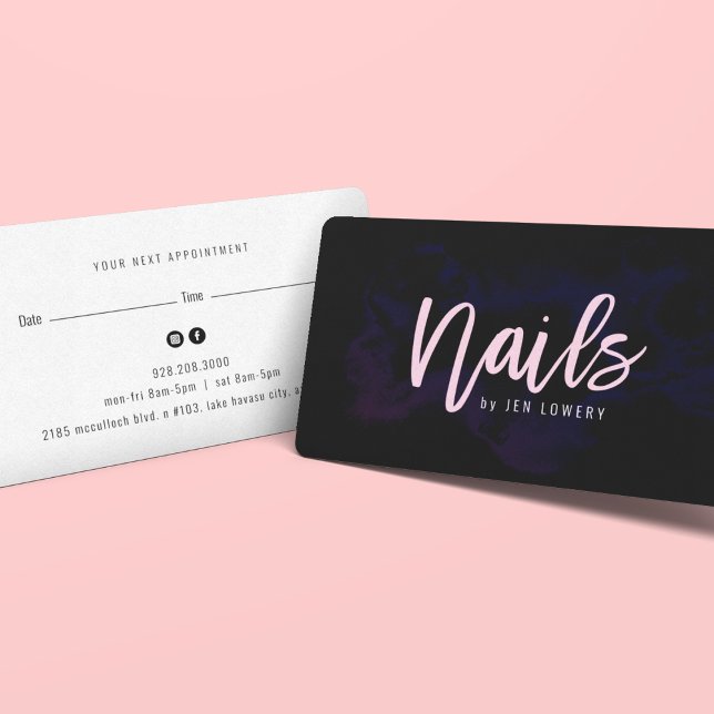 Modet Tvättar Nail Salon Möte Visitkort (Skapare uppladdad)