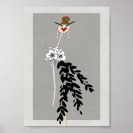 Modeteckning konstaffisch haute couture poster