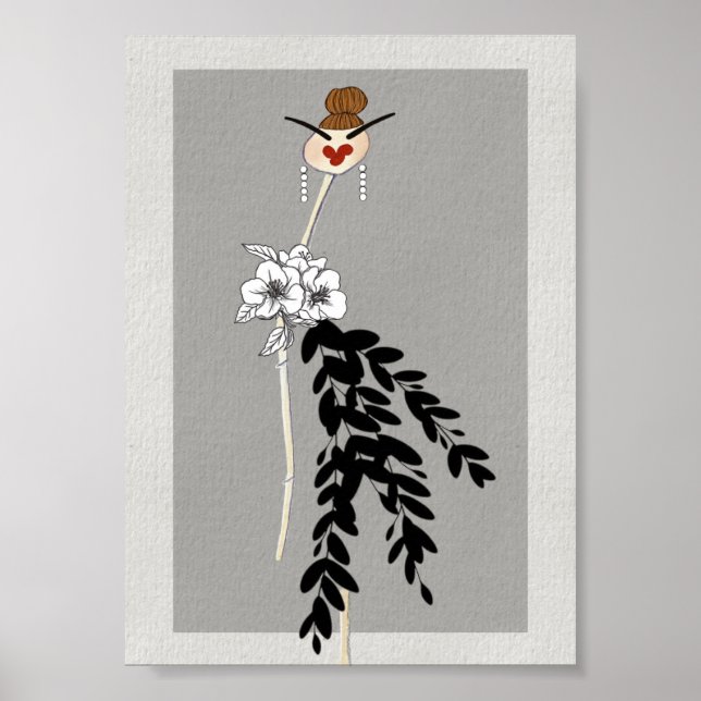 Modeteckning konstaffisch haute couture poster (Framsidan)