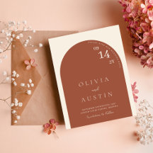 Modets minimalistiska terracotta Arch Photo Save-d