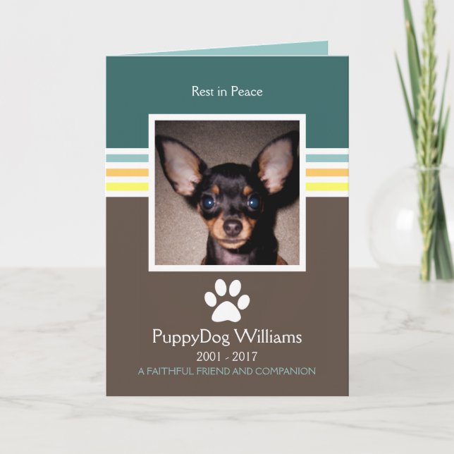 modets minneskort för förlust av husdjur kort (Framsida)