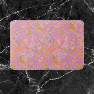 Modets Rosa Lila och Gult Geometric Badrumsmatta
