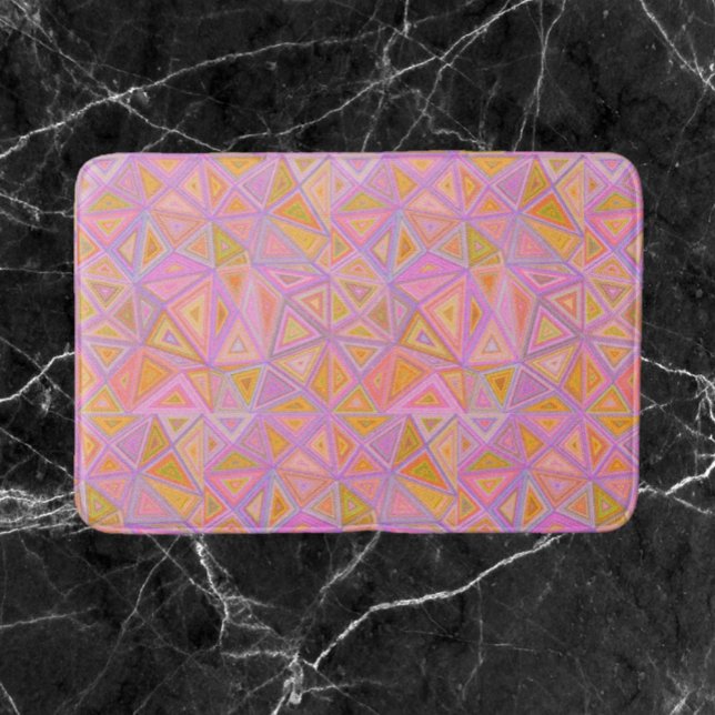 Modets Rosa Lila och Gult Geometric Badrumsmatta (Skapare uppladdad)
