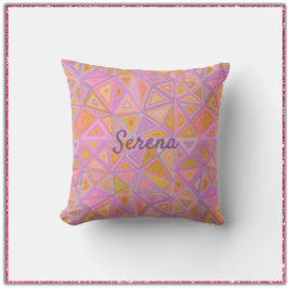 Modets Rosa Lila och Gult Geometric Kudde