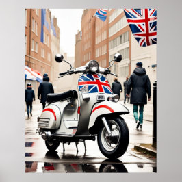Modets Scooter, Union Jack, Brighton, Parka Poster