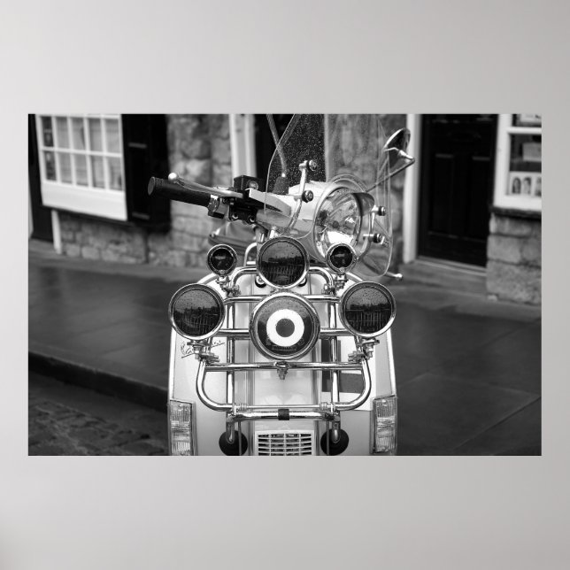 Modets vintage-scooter poster (Framsidan)
