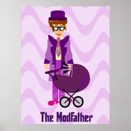 Modfather Funny Mod 60 Tecknade figurer Art Poster