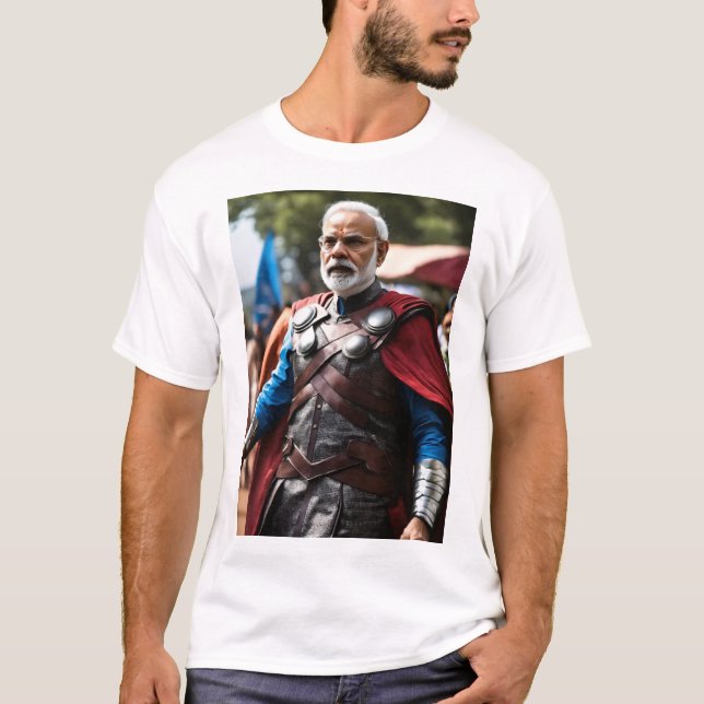 Modi Mania: Exklusiv Narendra Modi Graphic Tee" T Shirt (Framsida)