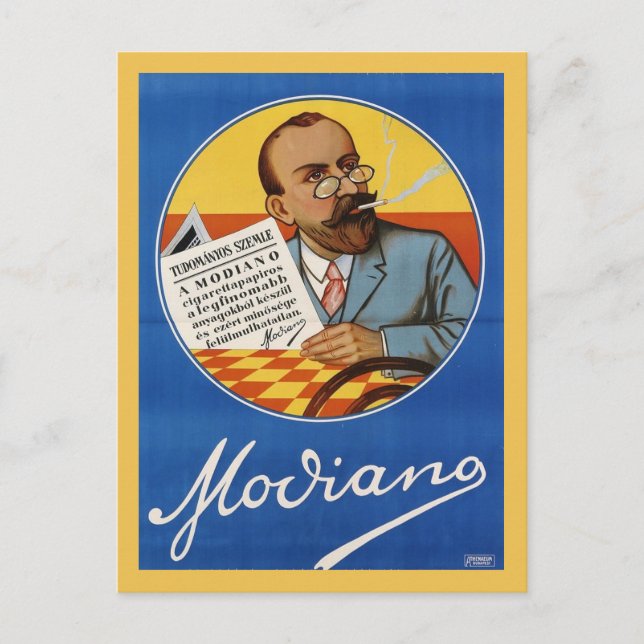 Modiano Cigarette  Advert Vintage Vykort (Framsida)