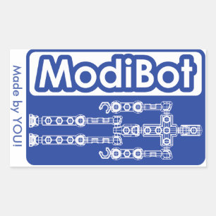 ModiBot 'Bygg din egen' Åtgärd figur Stickers' Rektangulärt Klistermärke