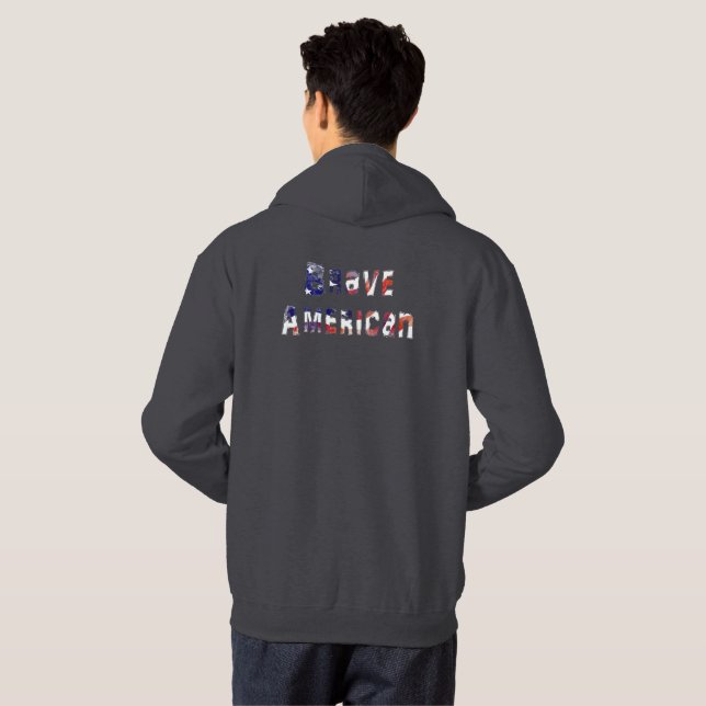 Modig amerikansk text hoodie (Hel baksida)