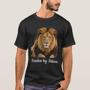 Modig av naturen Lejon Grafisk T-Shirt   Kraftfull