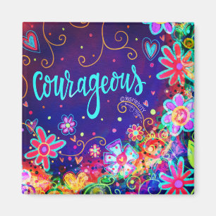 Modig Blommigt för Söt, inspirerande Lila Magnet