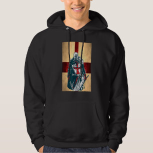 Modig Christian Crusader Warrior England Flagga Kn Hoodie