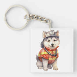 Modig Firefighter Siberian husky Hund Honoring