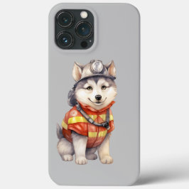 Modig Firefighter Siberian husky Hund Honoring