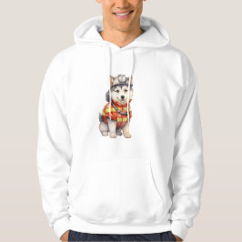 Modig Firefighter Siberian husky Hund Honoring Hoodie