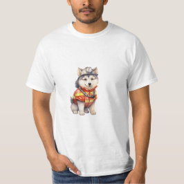 Modig Firefighter Siberian husky Hund Honoring T Shirt