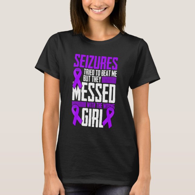 Modig Girl Epilepsy Warrior som säger Epilepsy Awa T Shirt (Framsida)