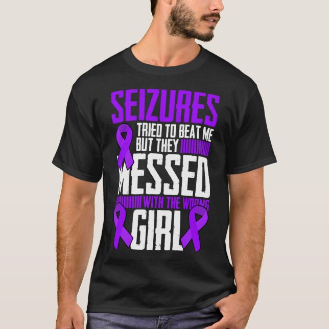 Modig Girl Epilepsy Warrior som säger Epilepsy Awa T Shirt (Framsida)