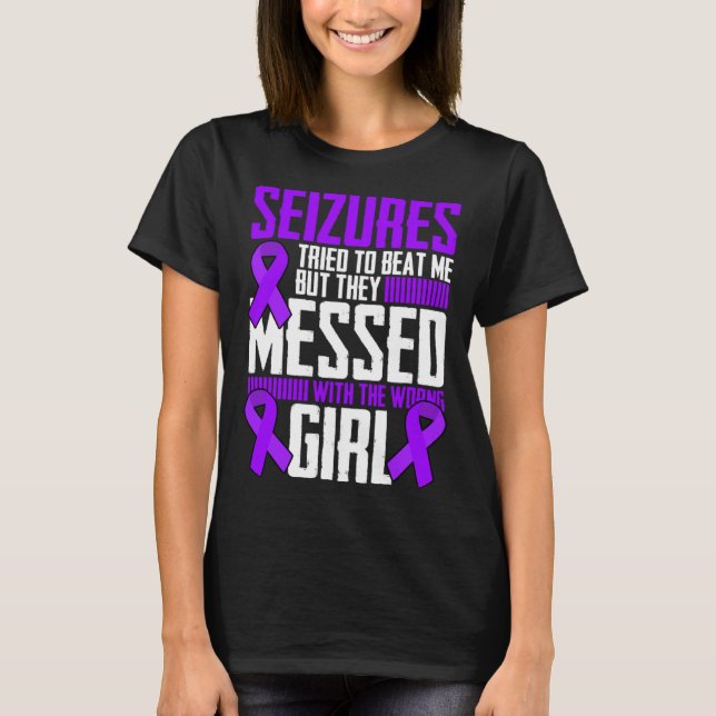 Modig Girl Epilepsy Warrior som säger Epilepsy Awa T Shirt (Framsida)
