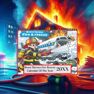 Modig Heroes Fire Rädding Coloring Bok 2025/2026 Kalender