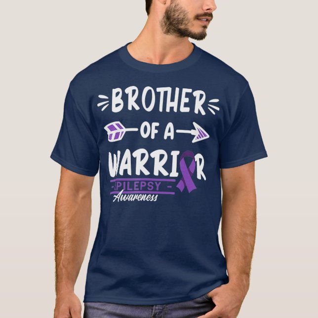 Modig I Brother I Epilepsi Medvetenhet I Lila T Shirt (Framsida)