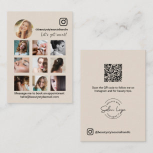Modig Instagram Grid Skönhetssalong affärs QR-kod Visitkort
