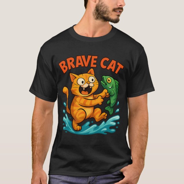 Modig katt t shirt (Framsida)