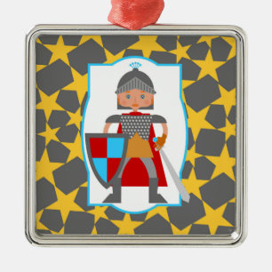 Modig Knight Boy Birthday-gåva Julgransprydnad Metall