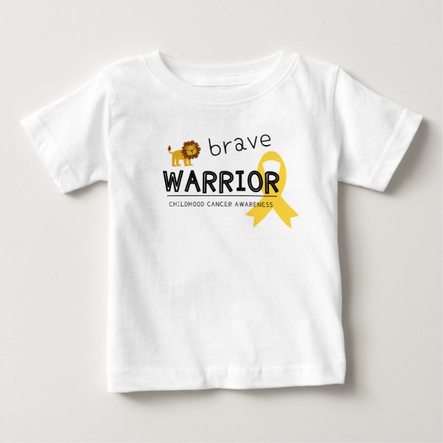 modig krigare lejon barncancer baby T-Shirt (Framsida)