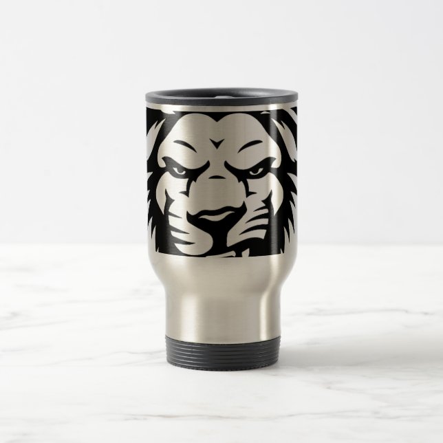 Modig Lejonhuvud Kaffe Mugg – Svart och Vit Kung (Center)
