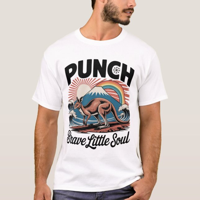 Modig Liten Själv Känguru Retro Australiensisk T Shirt (Framsida)