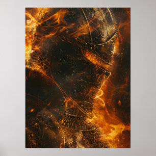 Modig medeltida Knight Close-Poster Poster