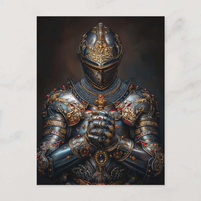 Modig Medieval Knight Vykort (Framsida)