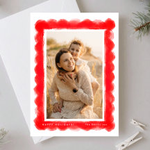 Modig, modern, röd jultomtefoto ram