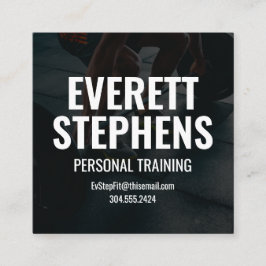 Modig, modern, svart och vit tränare fyrkantigt visitkort