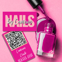 Modig Nagelkonstnär Hot Pink Bakgrund Script Typ